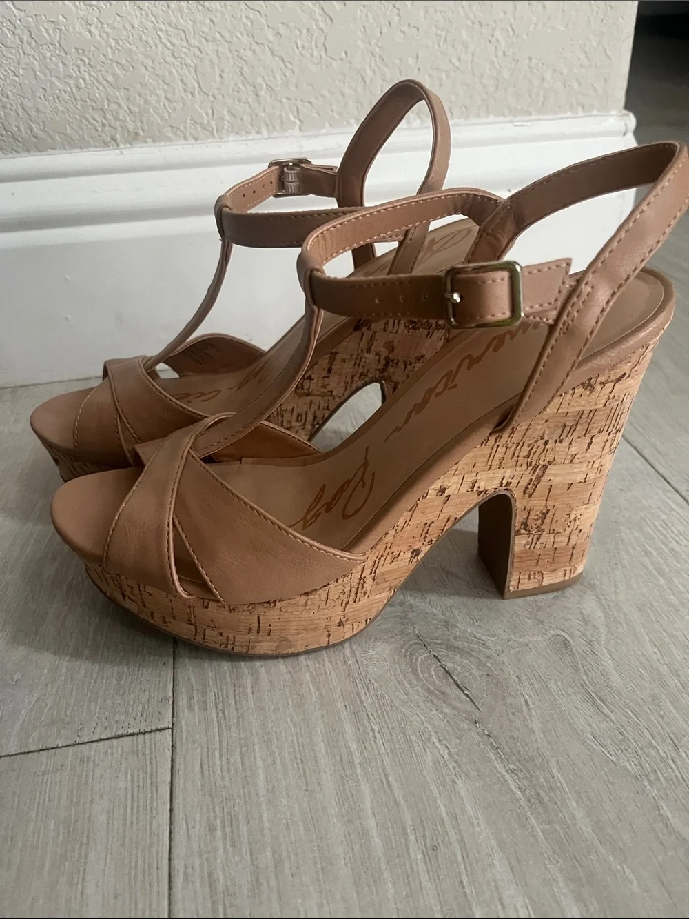 American Rag Tan Cork Platform Wedge Sandals 7.5
